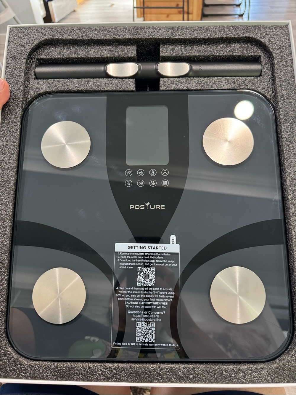 Black Digital Body Composition Scale with Handheld Sensor new open box